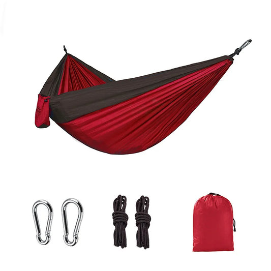 270X140Cm Portable Hammocks Nylon Color Parachute Fabric Single and Double Size Outdoor Camping Hiking Garden Hammock