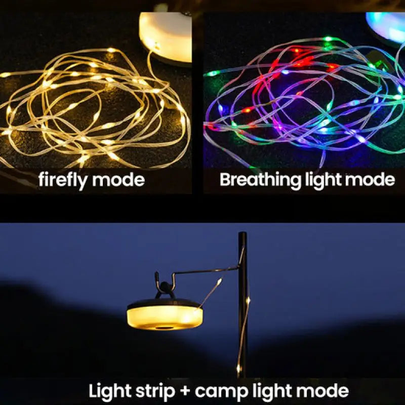 Outdoor Waterproof Portable Stowable String Light Mode Street Garland Tent Decoration Lamp String Wedding Party Decoration 8/10M